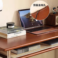 Narrow solid wood desk for study, retro home office computer desk, mid-century modern style, nordic small apartment student writing desk