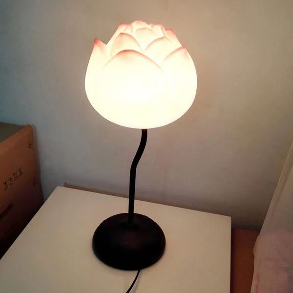 Modern chinoiserie lotus table lamp bedroom bedside lamp creative fashion art lotus kids living room ornaments decorative lamp