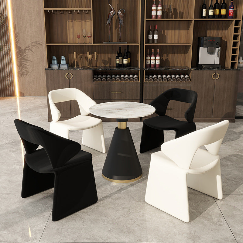 Milo sales office reception desk set - table and four chairs for consultations, modern style for photography studios, business hotels, and dining