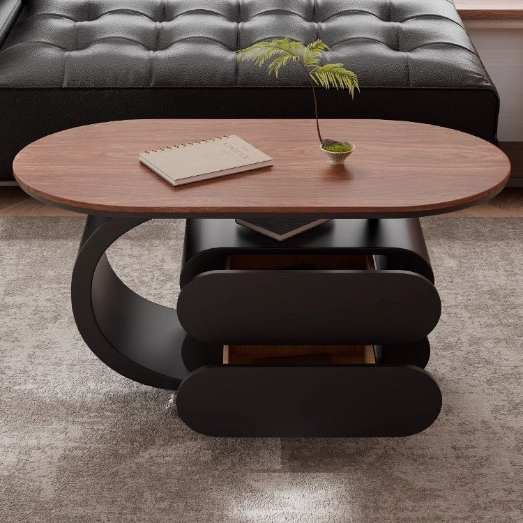 Luxury italian rock slab mobile coffee table - modern minimalist creative coffee table for small apartments and living rooms