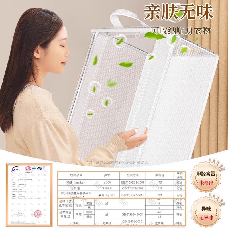 Clothes storage box with transparent cover Fabric wardrobe drawer type foldable finishing box for underwear storage basket