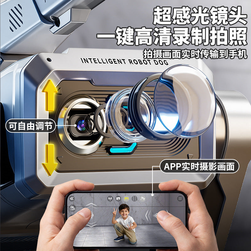 Camera-enabled programmable robot dog - water-shooting electric remote control robot dog toy - electronic pet birthday gift for kids