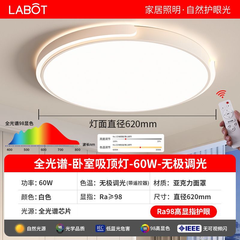 Eye-caring bedroom light, master bedroom 2025 new led ceiling lamp, minimalist modern high-end room light, popular trending style