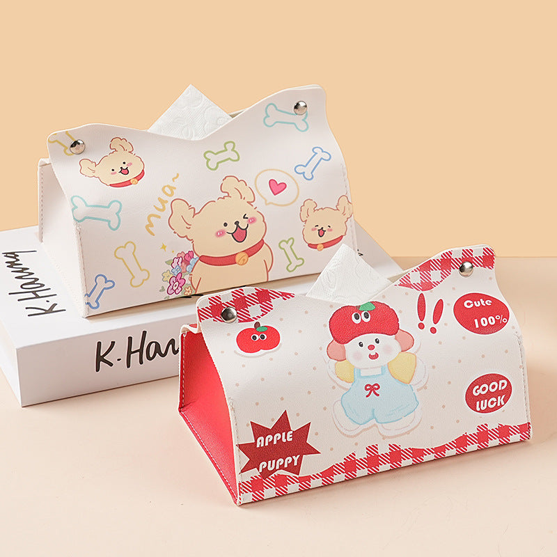 Household living room pumping carton storage pumping box restaurant high-end car ornament ins cute cartoon style tissue box