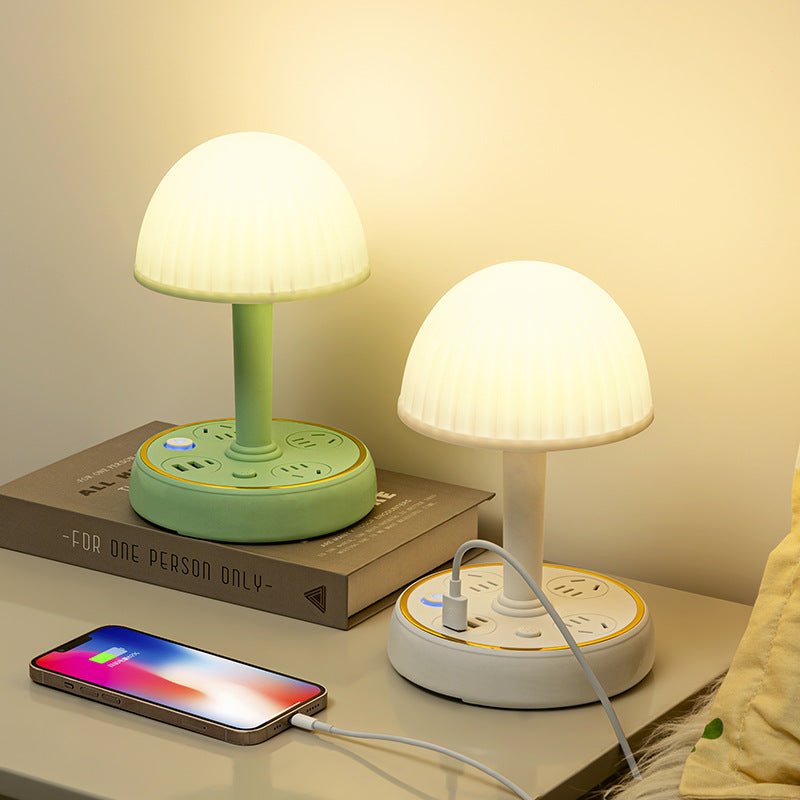 Led eye-care multifunctional desk lamp socket study bedside night light plug adapter bedroom lamp usb charging power strip