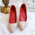 Red bottom black high heels women's stilettos 2024 spring and autumn new arrival patent leather pointed toe sexy professional work flats women