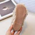 Vancahao girls' snow boots - new korean style for winter  - kids' fuzzy slippers with plush lambswool lining, warm cotton shoes