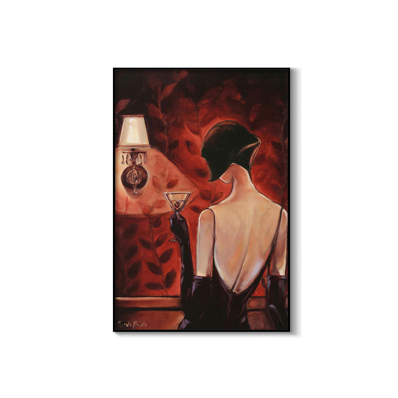 Bar decorative painting industrial style retro beautiful woman ktv box dance hall clear bar background wall painting creative painting