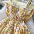 Tea break frenchretro floral chiffon dress women's  spring sexycut out halter suspender vacation long dress