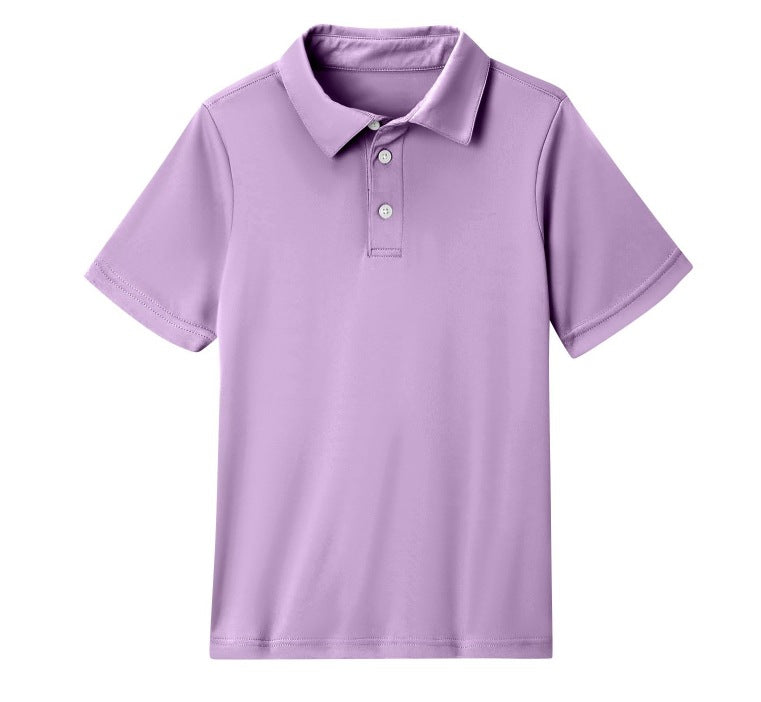 cross-border   kids' everyday casual short-sleeve solid color tops t-shirts polo shirts
