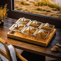 【6-compartment fruit platter with lid - amber】+ wooden tray, thickened plastic