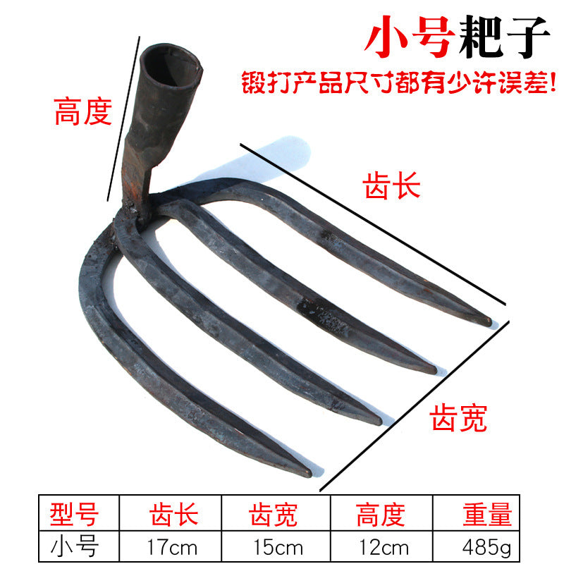 Agricultural rake, nine-tooth nail rake, flat ground turning soil and loosening soil, grass rake manufacturer, iron rake, multi-tooth rake, farm tool, grass rake, weeding