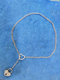 Titanium steel necklace for women, stainless steel clavicle chain with heart-shaped 18k gold plated heart and key charm, hypoallergenic