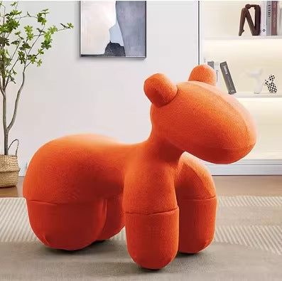Creative pony chair - adorable kids' animal ride-on sofa stool - cartoon chair plush toy - home decor accent