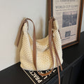 2026 new large capacity women's bag summer straw woven bag fashionable shoulder bag high-end handbag versatile commuter bag