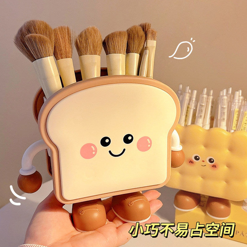 Cute and creative cheese-shaped desktop organizer - makeup brush holder, high-value student stationery pen holder, new  design