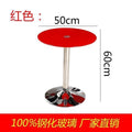 Tempered glass round table minimalist coffee table balcony lounge negotiation table small apartment coffee table discussion table and chairs free shipping