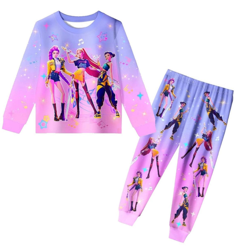 New girls' pants set - witcher squad style - kids' long sleeve and pants outfit for mid-to-large children