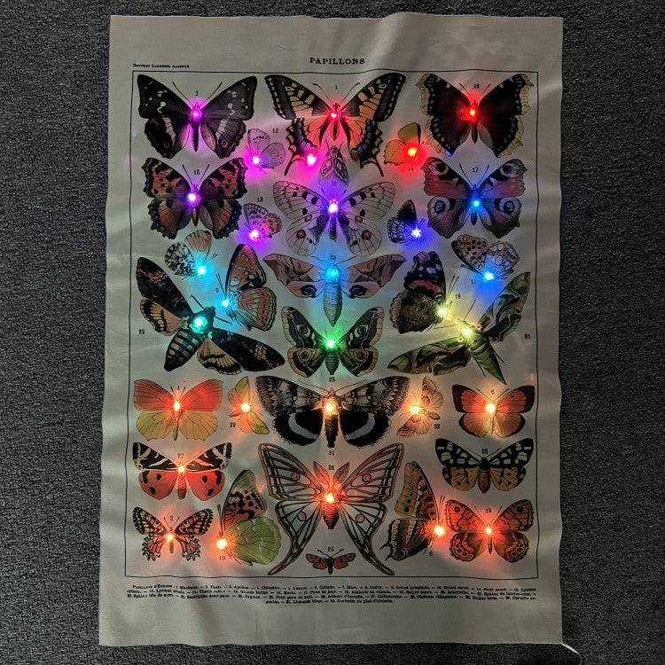 Cross-border Christmas decoration background canvas painting lights, holiday decoration dormitory led lighting, room layout, hanging paintings customization