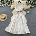 Hepburn style sleeveless dress female summerk-stylewhitehigh waist waist a-line skirt classyeleganceelegant skirt