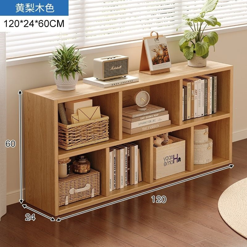 Bookshelf storage rack simple floor-standing wall-mounted storage cabinet rental house multi-layer living room for home bedroom small bookcase
