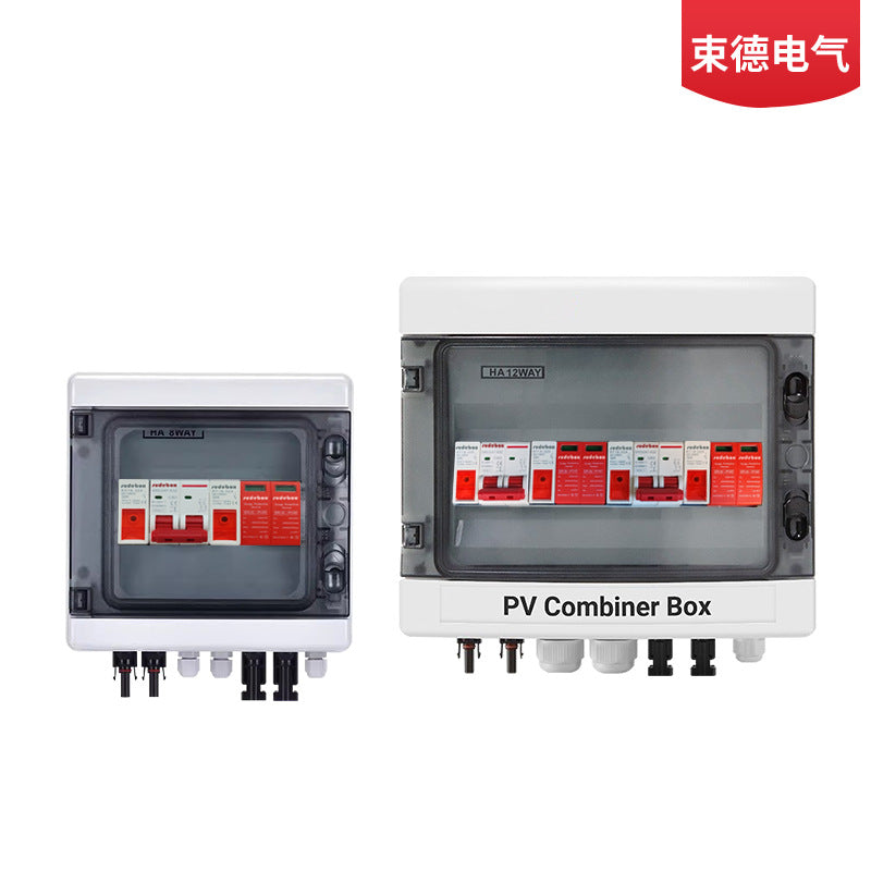 Photovoltaic combiner box Solar DC combiner box 1 in 1 out voltage DC500V waterproof, dustproof and anti-reverse monitoring