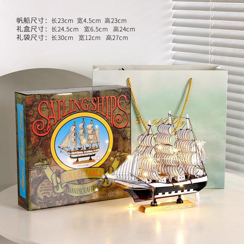 Smooth sailing sailboat model ornaments home decoration living room tv wine cabinet crafts graduate birthday gift