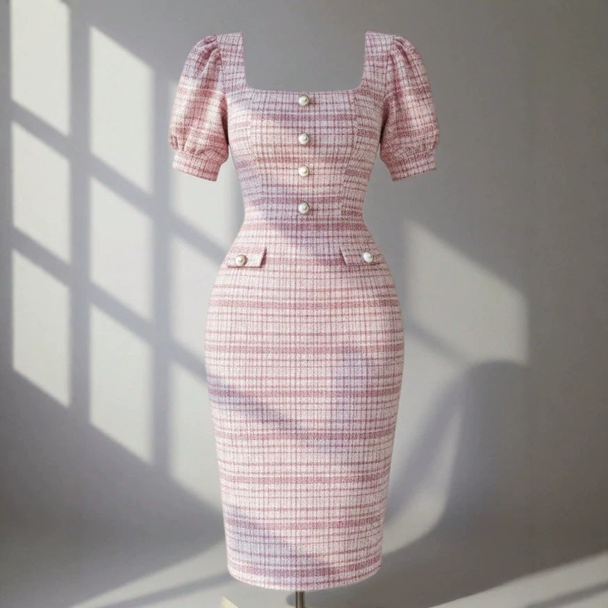 fall/winter new arrivals: european and american style single-breasted french vintage chanel-inspired dress