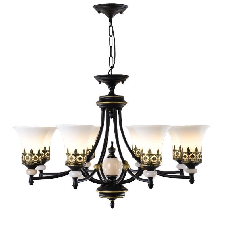 American country lamp, living room lamp, atmospheric bedroom, warm wrought iron lamps, creative retro dining room ceiling art chandelier