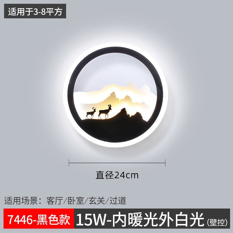 Zhongshan simple modern creative bedroom bedside lamp Nordic aisle living room wall lamp LED corridor background wall wall lamp