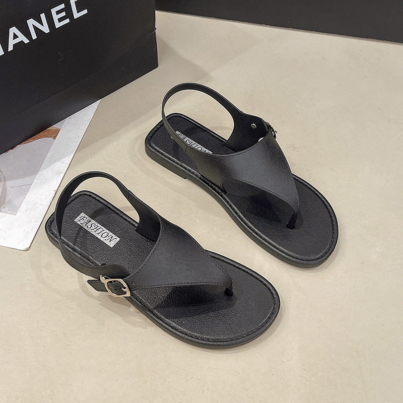 Fairy flip-flop sandals for women 2025 summernew arrivalfashioncasualflats flip-flop one-piece buckle strap sandals wholesale