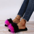 real feather turkey feather slippers one-piece slippers for women winter heattech flat heel ostrich feather slippers for women internet celebrity color matching slippers
