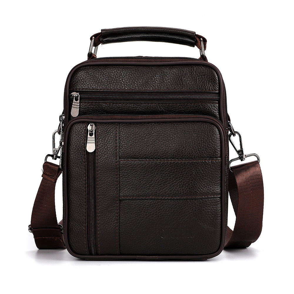 Cross-border wholesale business, genuine leather men's bags, first-layer cowhide shoulder bags, multi-functional men's messenger bags, men's handbags.