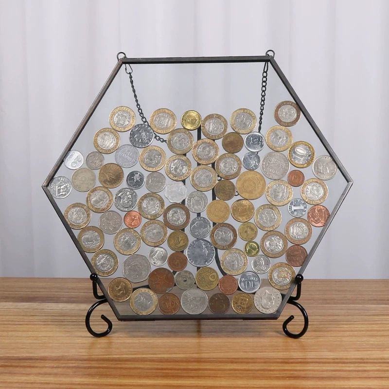 2026 new round coin frame desktop ornament gift coin collection frame metal copper edge material ornament