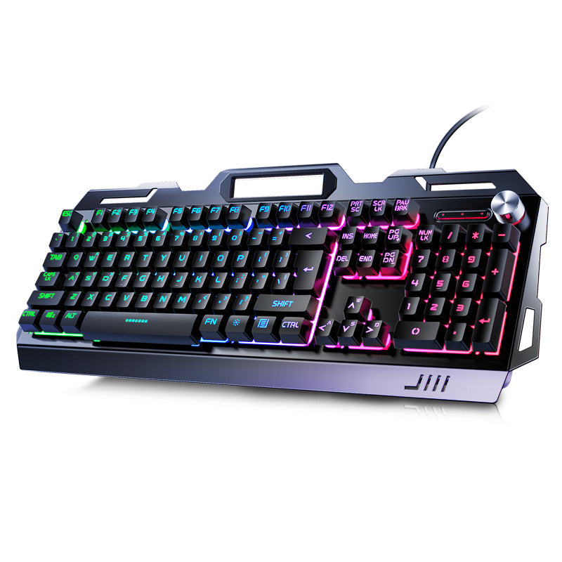 Silver sculpt v2g5 mechanical feel metal keyboard, mouse, and headset three-piece set - usb wired gaming pc accessories