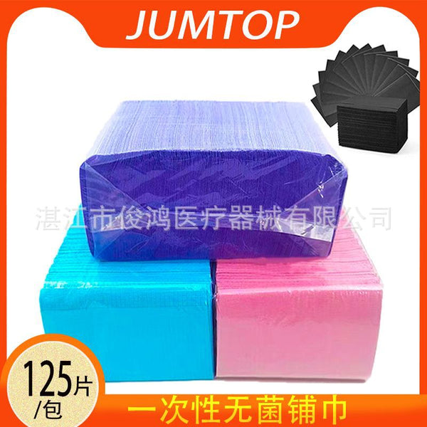 Dental tray towel, colored laminated paper towel, waterproof towel, disposable scarf 125 pieces/bag
