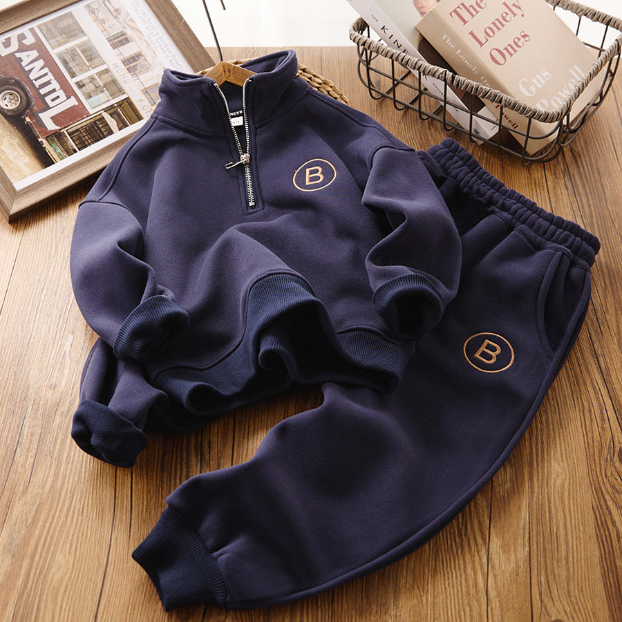 Boys' spring fashionable sweatshirt set,  new trendy kids' spring two-piece outfit, spring and autumn style, handsome big kids' clothing