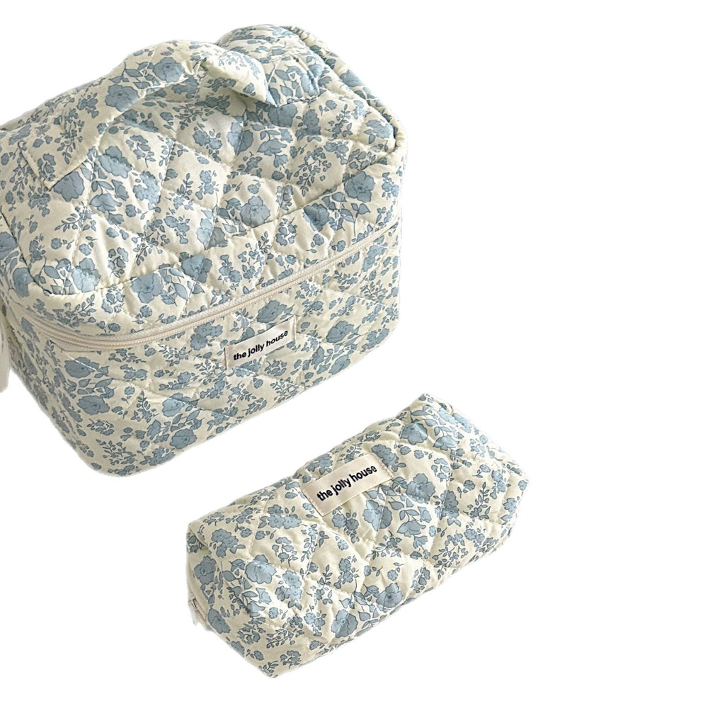Rustic floral makeup bag - large capacity cosmetic organizer, portable handheld toiletry bag, makeup pouch for students