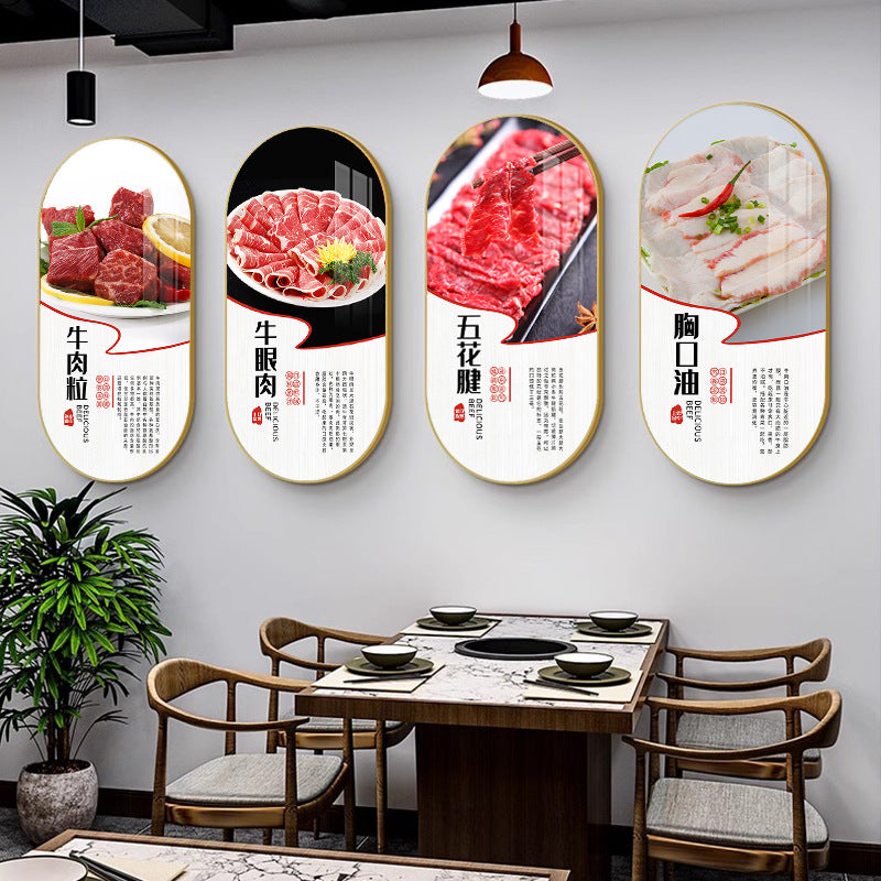 Chaoshan beef hot pot shop decorative painting beef part map poster mural hotel box restaurant barbecue shop hanging painting