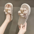 Three-dimensional flower sandals and slippers for women outwearnew arrivalfashion fairy style platform bottomthick sole seaside vacation beach shoes for women