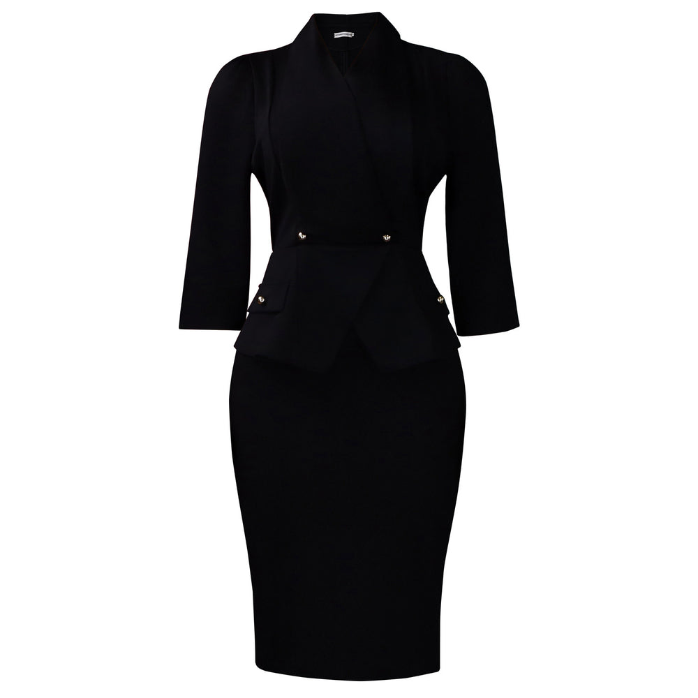 D604  cross-border foreign trade women's clothing new arrivalfashionelegant large lapel three-quarter sleeves african dress