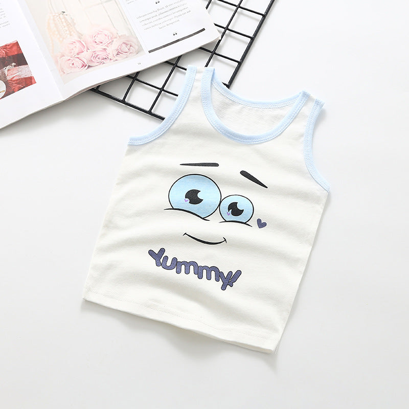 Boys' undershirts, baby hurdle-proof cotton tank tops, summer pajamas, unisex kids' loungewear, sleeveless undershirts