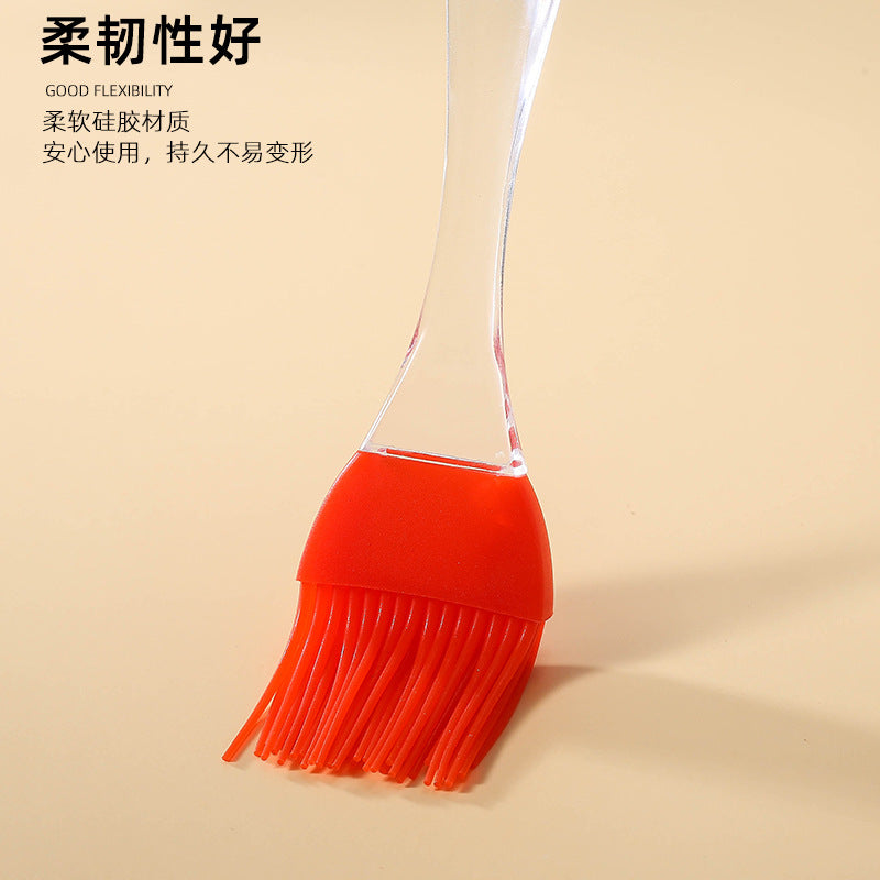 Ready-to-ship clear crystal handle large split silicone basting brush - bbq, cooking, and seasoning brush - in stock