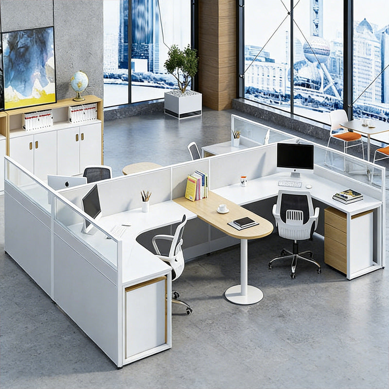 Saint li staff office desk 3/46 seater minimalist modern desk and chair creative partition employee desk workstation office furniture