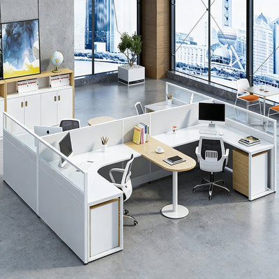 Saint li staff office desk 3/46 seater minimalist modern desk and chair creative partition employee desk workstation office furniture