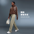Fleece-lined casual pants - new autumn/winter collection - women's loose fit straight leg sports trousers - warm drawstring joggers - d25134