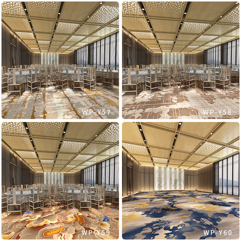 Printed carpet 800g personalized hotel banquet hall box corridor flame retardant b1 level full floor splicing modern casual