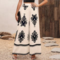 Amazon summer new chiffon leaf print casual pants elegant high waist wide leg pants women's summer wide leg trousers