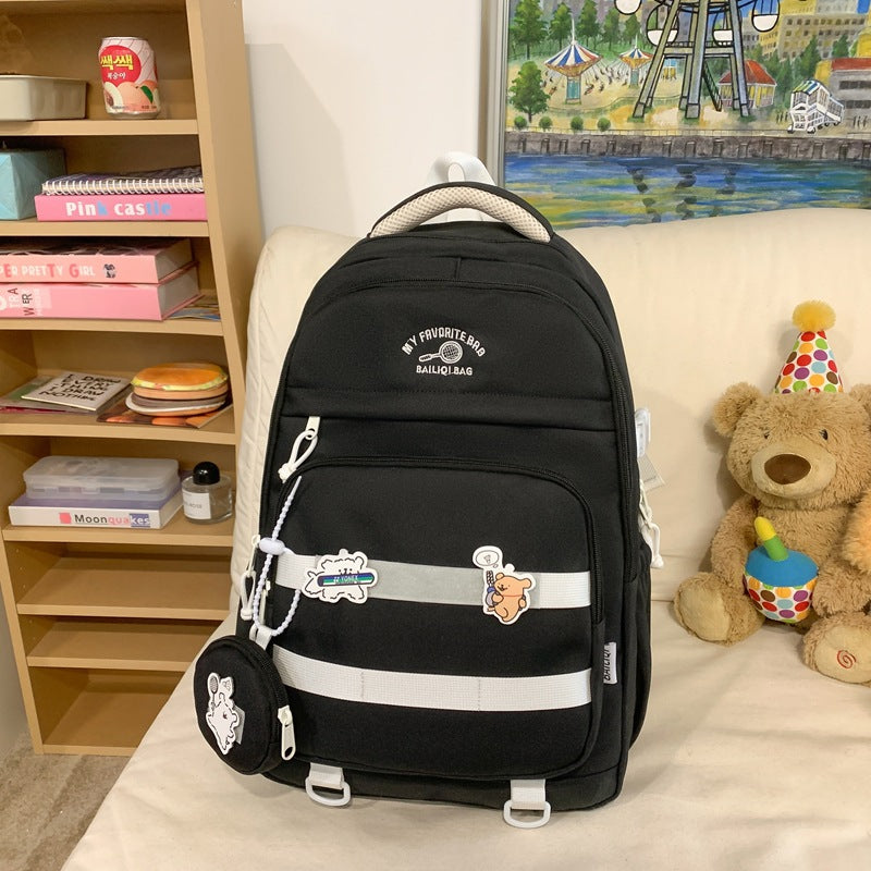 Minimalist mori-style large capacity lightweight ins-style fashionable versatile backpack for middle school, high school, and college students - perfect for travel