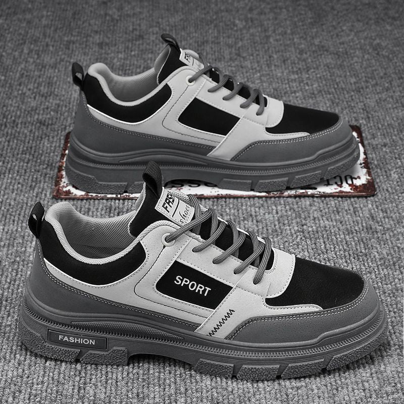Men's winter breathable 2025 new trendy versatile casual skate shoes, men's low-top workwear leather martin boots